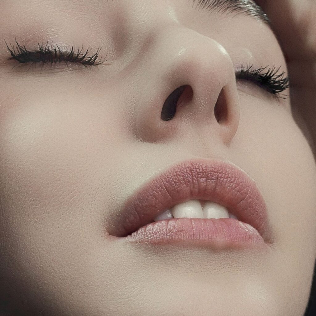 Close-up of a woman's face. Advanced esthetics, beauty, skincare, and facial rejuvenation.